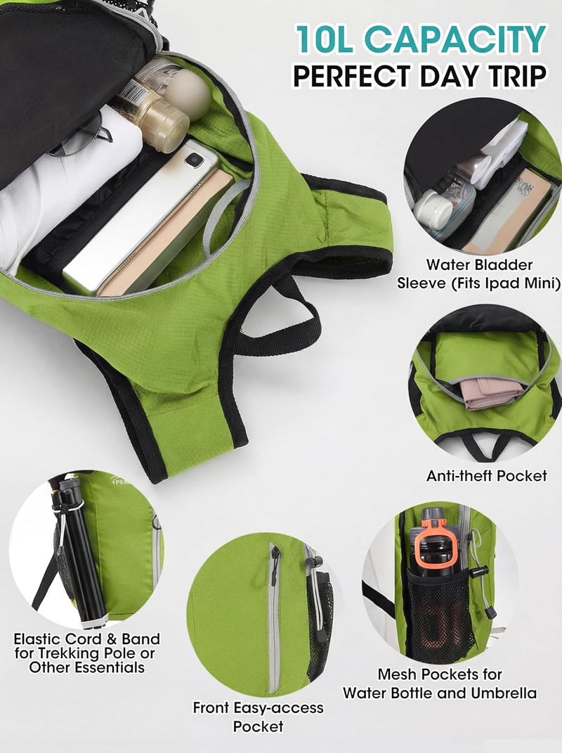 VPBAGE Store Foldable Small Hiking Backpack with 3 Strap Pockets – Lightweight 300D Spill-proof Daypack for Men Women – Packable Small Travel Backpack with Chest Strap & Trekking Pole Holder – Durable Outdoor Bag - Image 4